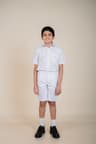 Boys' White School Short - Rigid